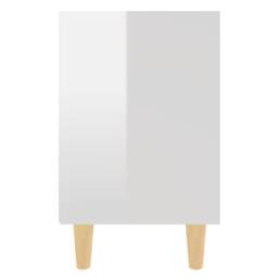 Berkfield Home Sturdy Bed Cabinets Solid Wood Legs 2 pcs High Gloss White 40x30x50 cm - Size: 40 x 30 x 50 cm - thumbnail 6