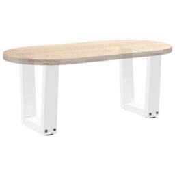 Berkfield Home Dining Table Legs V-Shape 2 pcs White 30x(30-31.3) cm Steel - thumbnail 8