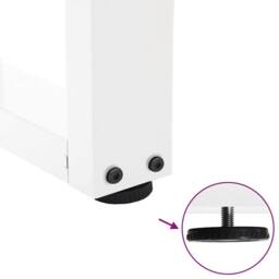 Berkfield Home Dining Table Legs V-Shape 2 pcs White 30x(30-31.3) cm Steel - thumbnail 9