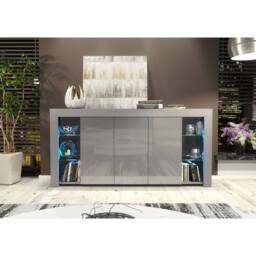 Creative Furniture Eden Sideboard 164cm - Dark Grey with Gloss Doors & LED Lights - thumbnail 2