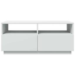 Berkfield Home Coffee Table with LED Lights White 90x49x40 cm - Size: 90 x 49 x 40 cm - thumbnail 7