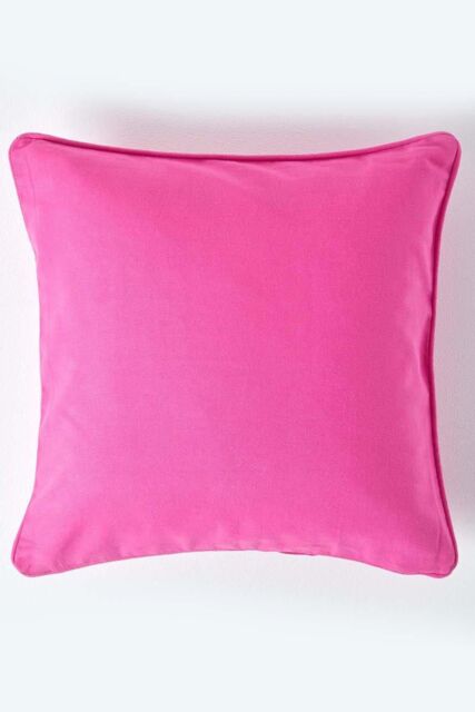 Homescapes Cotton Plain Cushion Cover in Cerise - Size: 30 cm x 30 cm - image 1