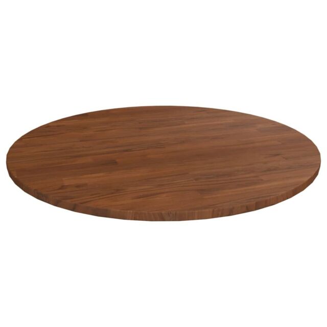 Berkfield Home Round Table Top Dark Brown Ø80x1.5 cm Treated Solid Wood Oak - Size: 80x1.5 cm - image 1