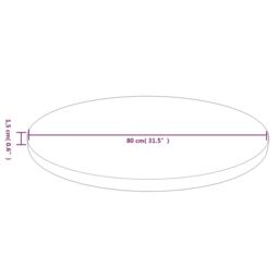 Berkfield Home Round Table Top Dark Brown Ã˜80x1.5 cm Treated Solid Wood Oak - Size: 80x1.5 cm - thumbnail 4