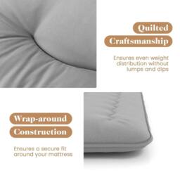 EONLION 200x150x10cm King Size Floor Mattress Futon in Grey - thumbnail 3