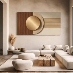 Mafett Golden Horizon Relief Large Wall Art Canvas Print in Gold - thumbnail 1