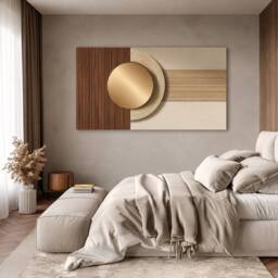 Mafett Golden Horizon Relief Large Wall Art Canvas Print in Gold - thumbnail 2