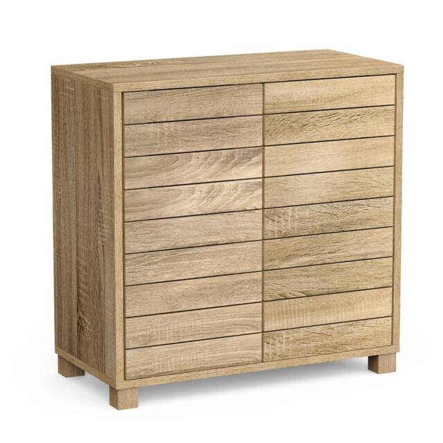 FORGEVIO Oak Wood Effect Freestanding Bathroom Storage Floor Cabinet in Beige - image 1