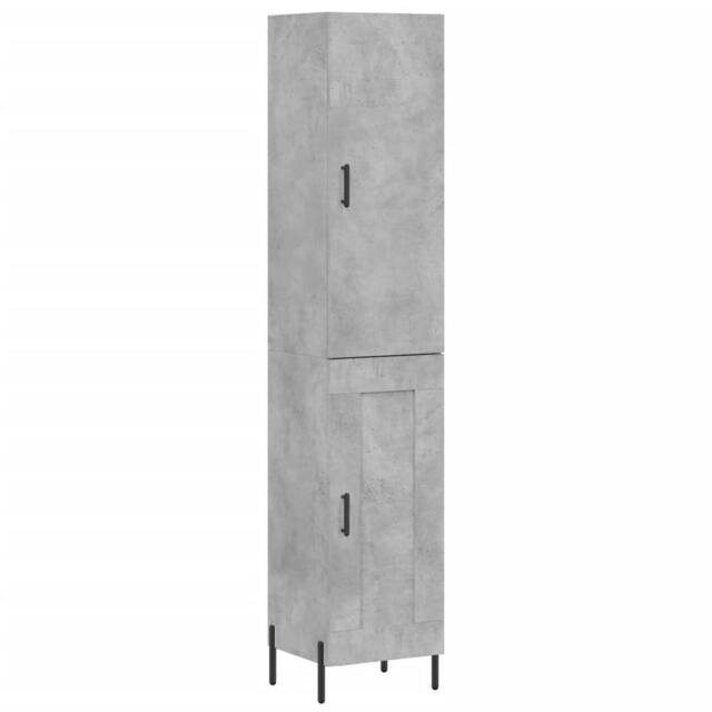 Berkfield Home Highboard Concrete Grey 34.5x34x180 cm Engineered Wood - image 1