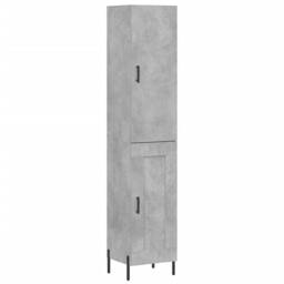 Berkfield Home Highboard Concrete Grey 34.5x34x180 cm Engineered Wood - thumbnail 1