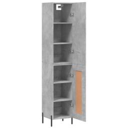 Berkfield Home Highboard Concrete Grey 34.5x34x180 cm Engineered Wood - thumbnail 4