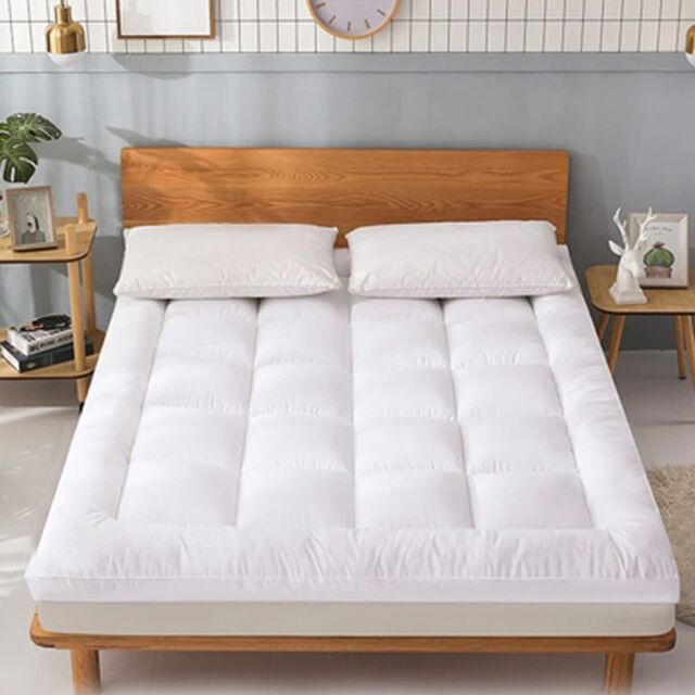VOGREX New 1pc 10cm Deep Thick Hotel Quality white Mattress Topper - image 1