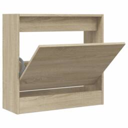 Berkfield Home Shoe Cabinet Sonoma Oak 60x21x57 cm Engineered Wood in Light Tan - Size: 60 x 21 x 57 cm