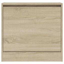 Berkfield Home Shoe Cabinet Sonoma Oak 60x21x57 cm Engineered Wood in Light Tan - Size: 60 x 21 x 57 cm - thumbnail 5