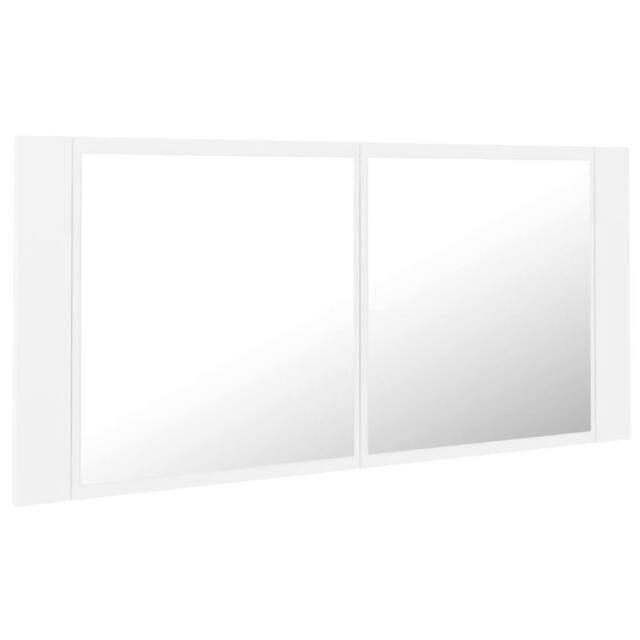 Berkfield Home LED Bathroom Mirror Cabinet White 100x12x45 cm - Size: 100 x 12 x 45 cm - image 1