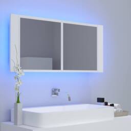 Berkfield Home LED Bathroom Mirror Cabinet White 100x12x45 cm - Size: 100 x 12 x 45 cm - thumbnail 9