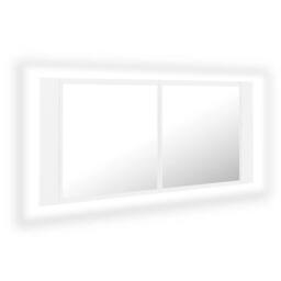 Berkfield Home LED Bathroom Mirror Cabinet White 100x12x45 cm - Size: 100 x 12 x 45 cm - thumbnail 3