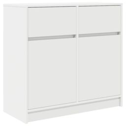 Berkfield Home Sideboard with Drawer White 80x34x76 cm Engineered Wood - Size: 80 x 34 x 76 cm - thumbnail 2