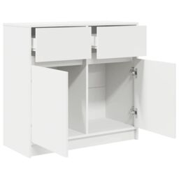 Berkfield Home Sideboard with Drawer White 80x34x76 cm Engineered Wood - Size: 80 x 34 x 76 cm - thumbnail 5