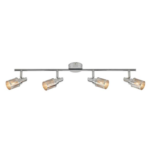 Netlighting Kastor Modern 4 Light Ceiling Spotlight Bar G9 in Silver