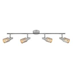 Netlighting Kastor Modern 4 Light Ceiling Spotlight Bar G9 in Silver