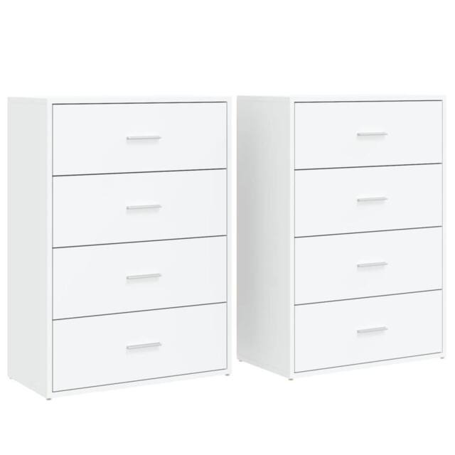 Berkfield Home Sideboards 2 pcs White 60x31x84 cm Engineered Wood - Size: 60 x 31 x 84 cm - image 1