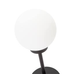 Happy Homewares Modern Opal White Glass Globe Table Lamp with Tall Matte Black Stem - thumbnail 2
