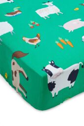 Catherine Lansfield Farmyard Animals' Fitted Sheet in Green - Size: Single - thumbnail 2