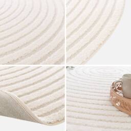 sweeek 160cm Interior Rug With Raised Circles In Cream - Size: 100 cm x 160 cm - thumbnail 2