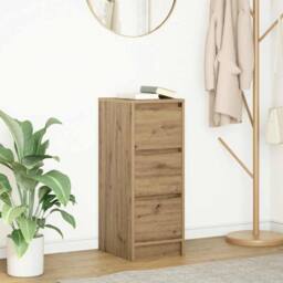 Berkfield Home Sideboard Artisan Oak 29.5x34x76 cm Engineered Wood in Brown - thumbnail 1