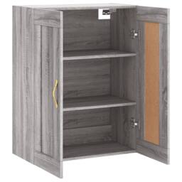 Berkfield Home Wall Mounted Cabinet Grey Sonoma 69.5x34x90 cm Engineered Wood - thumbnail 6