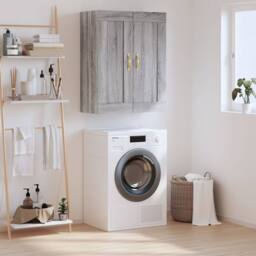 Berkfield Home Wall Mounted Cabinet Grey Sonoma 69.5x34x90 cm Engineered Wood - thumbnail 2