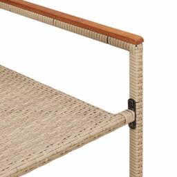 Berkfield Home Stacking Garden Chairs - 2 Pack in Beige Poly Rattan - thumbnail 9