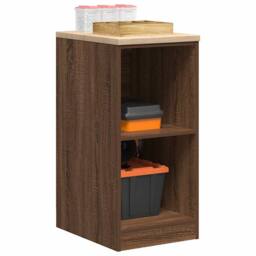 Berkfield Home Garage Storage Cabinet Brown Oak 40x51x85 cm Solid Wood Pine - Size: 40 x 51 x 85 cm - thumbnail 2