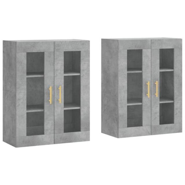 Berkfield Home Wall Mounted Cabinets 2 pcs Concrete Grey Engineered Wood - image 1