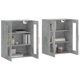 Berkfield Home Wall Mounted Cabinets 2 pcs Concrete Grey Engineered Wood - thumbnail 3