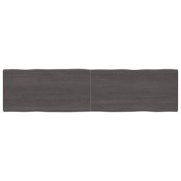 Berkfield Home Table Top Dark Grey 200x50x(2-6) cm Treated Solid Wood Live Edge in Brown - thumbnail 1