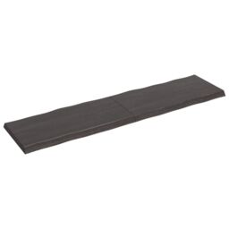 Berkfield Home Table Top Dark Grey 200x50x(2-6) cm Treated Solid Wood Live Edge in Brown - thumbnail 2