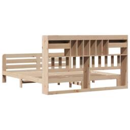 Berkfield Home Bookcase Bed without Mattress 180x200 cm Super King Solid Wood Pine in Natural - thumbnail 8