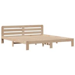 Berkfield Home Bookcase Bed without Mattress 180x200 cm Super King Solid Wood Pine in Natural - thumbnail 5