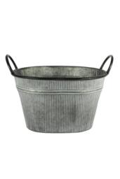 KDMD White Washed Ribbed Trough 33x25.5cm in Silver - Size: 33x25.5 cm - thumbnail 2
