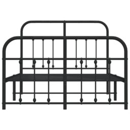 Berkfield Home Metal Bed Frame with Headboard & Footboard Black 120x190 cm Small Double - thumbnail 6