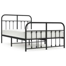 Berkfield Home Metal Bed Frame with Headboard & Footboard Black 120x190 cm Small Double - thumbnail 2