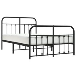 Berkfield Home Metal Bed Frame with Headboard & Footboard Black 120x190 cm Small Double - thumbnail 3