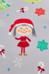 Bedlam 'Elf & Santa' Christmas Duvet Cover Set in Grey - Size: Double - thumbnail 3