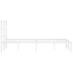 Berkfield Home Metal Bed Frame without Mattress with Headboard White 120x200cm - Size: Small Double - thumbnail 6