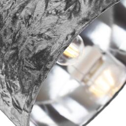Happy Homewares Modern Crushed Velvet Lamp Shade with Shiny Paper Inner in Silver - Size: 12 inches - thumbnail 3