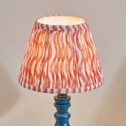 Netlighting Bibury Blue Table Lamp Pink Fabric Ripple Shade 20cm B22 - thumbnail 3