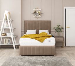 "Bed Choices Moscow Bed Set No drawer With Mattress & 26"" Headboard in Brown - Size: Double" - thumbnail 2