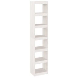 Berkfield Home Book Cabinet/Room Divider White 40x30x199 cm Solid Pinewood - Size: 40 x 30 x 199 cm - thumbnail 2
